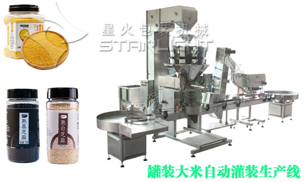 罐裝大米自動灌裝生產(chǎn)線-全自動大米灌裝機(jī)