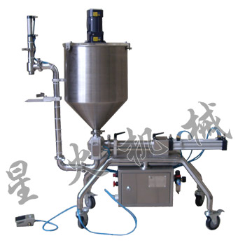 攪拌式濃醬電動(dòng)灌裝機(jī)，半自動(dòng)辣椒醬灌裝機(jī)